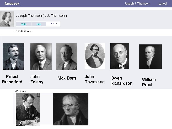 facebook Joseph J. Thomson Joseph Thomson ( J. J. Thomson ) Wall Info Photos