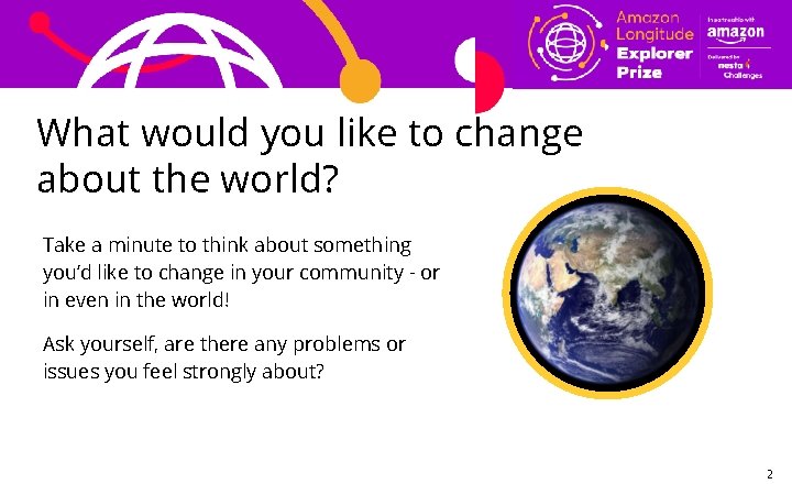 What would you like to change about the world? Take a minute to think