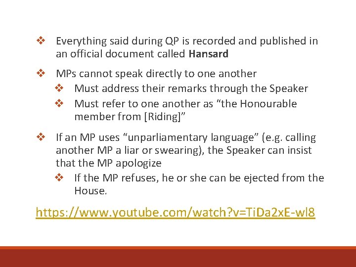 v Everything said during QP is recorded and published in an official document called