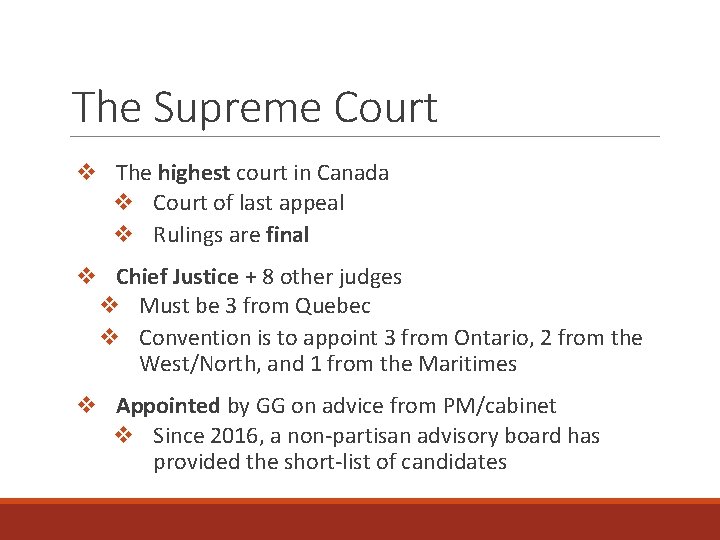 The Supreme Court v The highest court in Canada v Court of last appeal