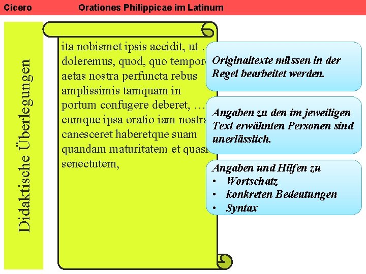 Didaktische Überlegungen Cicero Orationes Philippicae im Latinum ita nobismet ipsis accidit, ut … doleremus,