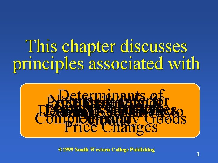 This chapter discusses principles associated with Determinants of Normal & Inferior Price Substitute Elasticity