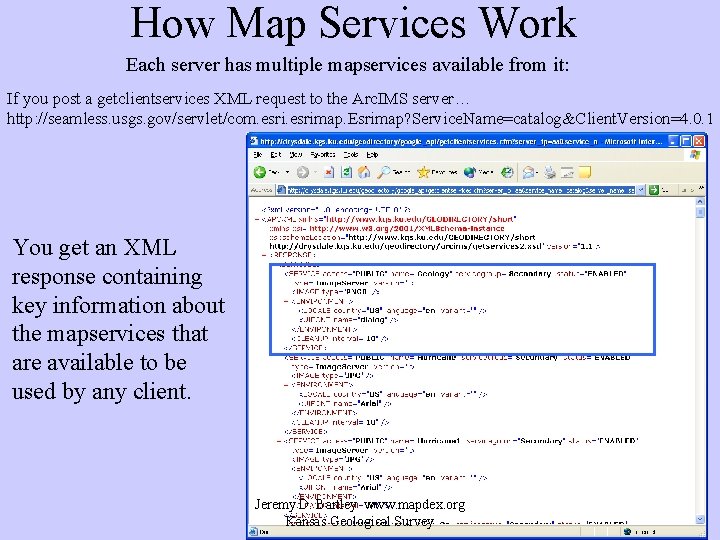 How Map Services Work Each server has multiple mapservices available from it: If you