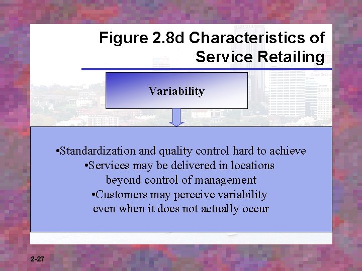 Figure 2. 8 d Characteristics of Service Retailing Variability • Standardization and quality control