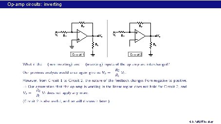 Op-amp circuits: inverting amplifier R 2 Vi R 2 R 1 Vo Vi R