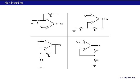 Non-inverting amplifier Vi R 2 Vo R 1 Vo Vi R 1 Vi Vo