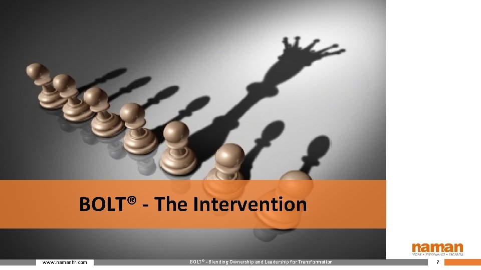 BOLT® - The Intervention www. namanhr. com BOLT® - Blending Ownership and Leadership for