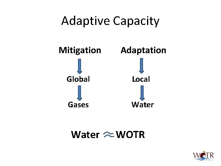 Adaptive Capacity Mitigation Adaptation Global Local Gases Water WOTR 