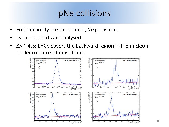 p. Ne collisions • For luminosity measurements, Ne gas is used • Data recorded