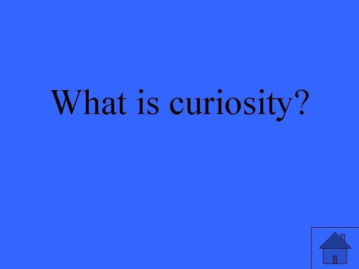 What is curiosity? 