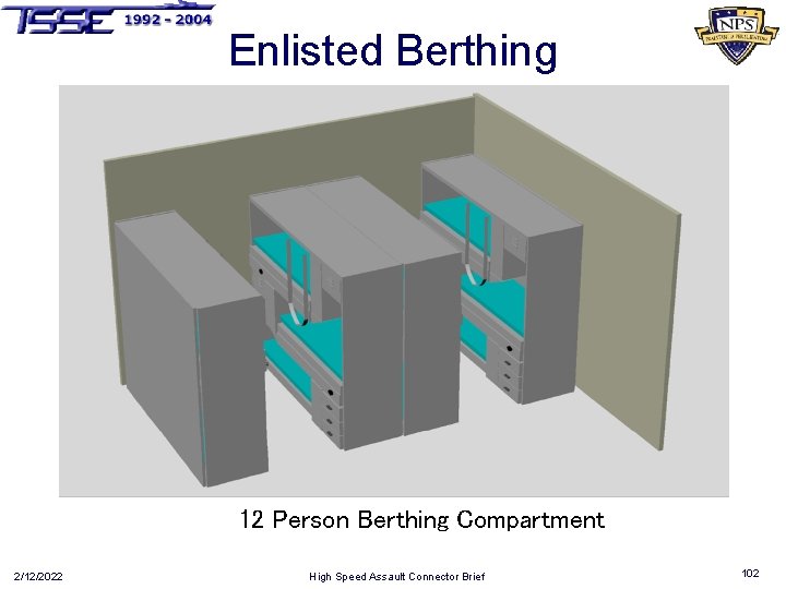 Enlisted Berthing 12 Person Berthing Compartment 2/12/2022 High Speed Assault Connector Brief 102 