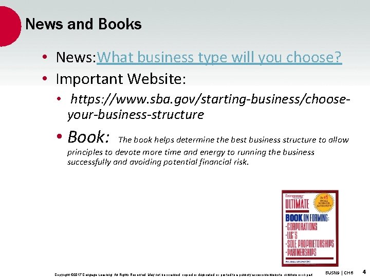 News and Books • News: What business type will you choose? • Important Website: