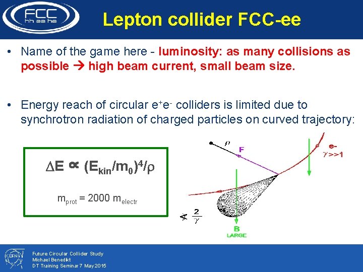 Lepton collider FCC-ee • Name of the game here - luminosity: as many collisions