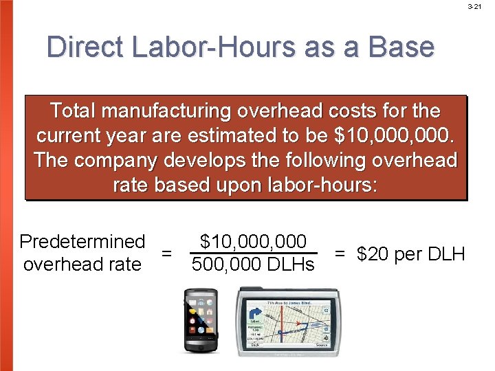 3 -21 Direct Labor-Hours as a Base Total manufacturing overhead costs for the current