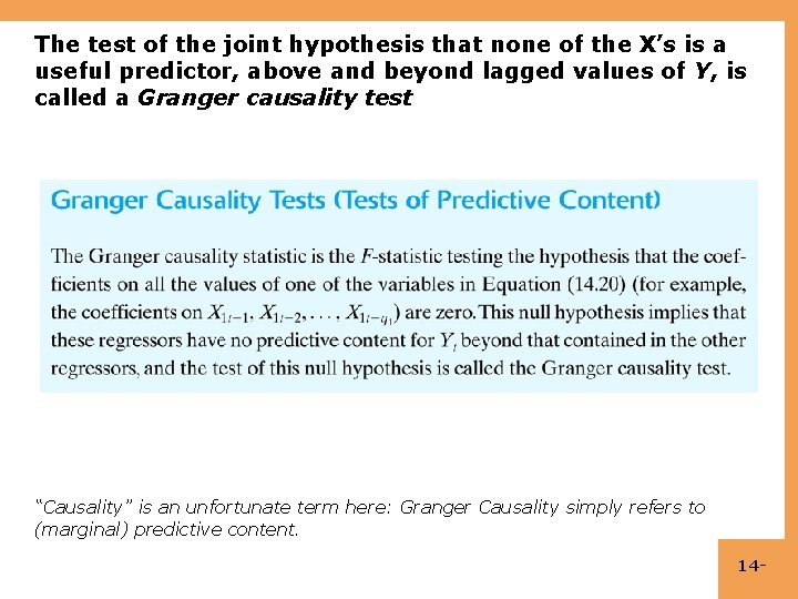 The test of the joint hypothesis that none of the X’s is a useful