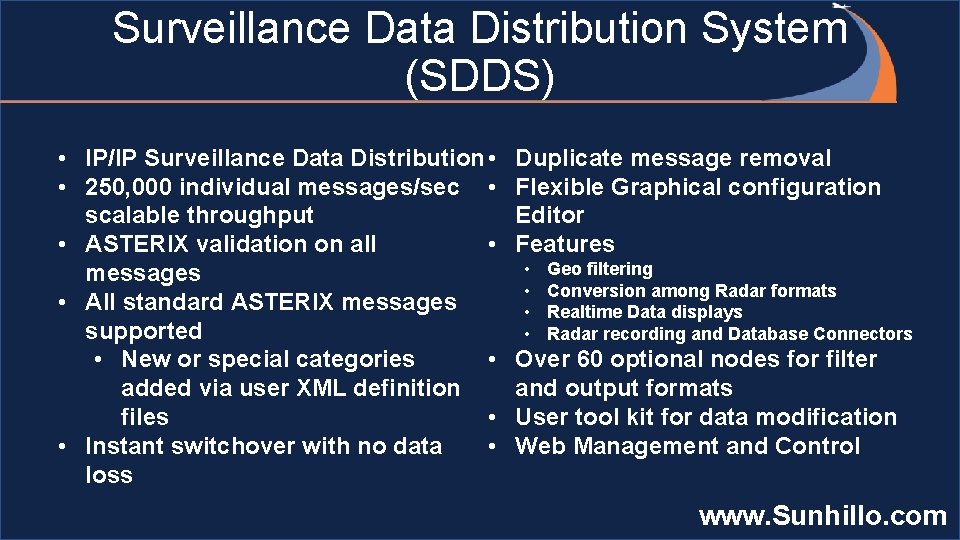 Surveillance Data Distribution System (SDDS) • IP/IP Surveillance Data Distribution • • 250, 000