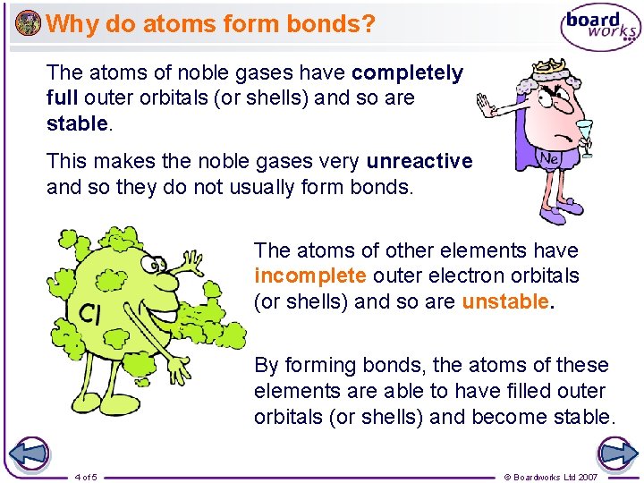 Why do atoms form bonds? The atoms of noble gases have completely full outer