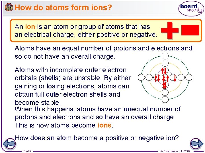 How do atoms form ions? An ion is an atom or group of atoms