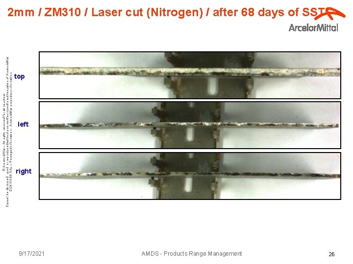 © Arcelor. Mittal – All rights reserved for all countries Cannot be disclosed, used,