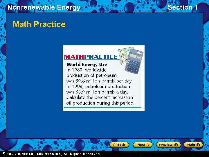 Nonrenewable Energy Math Practice Section 1 