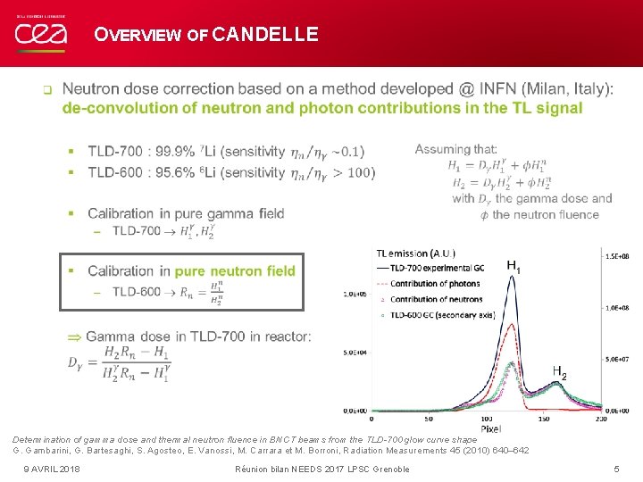 OVERVIEW OF CANDELLE Determination of gamma dose and thermal neutron fluence in BNCT beams