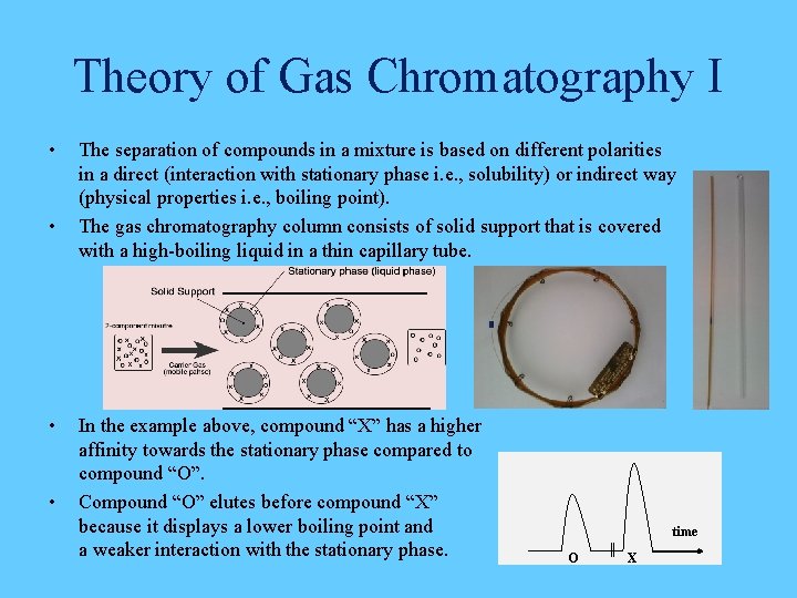Theory of Gas Chromatography I • • The separation of compounds in a mixture