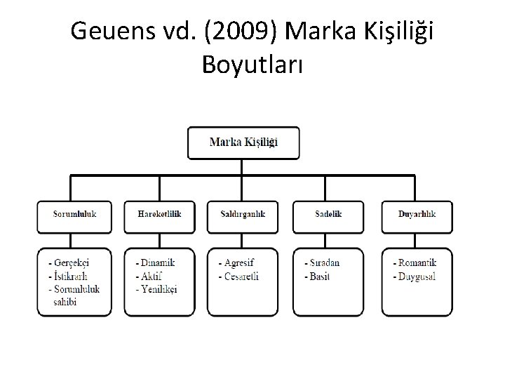 Geuens vd. (2009) Marka Kişiliği Boyutları 