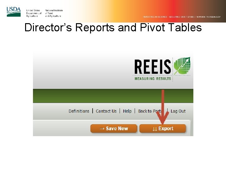 Director’s Reports and Pivot Tables 