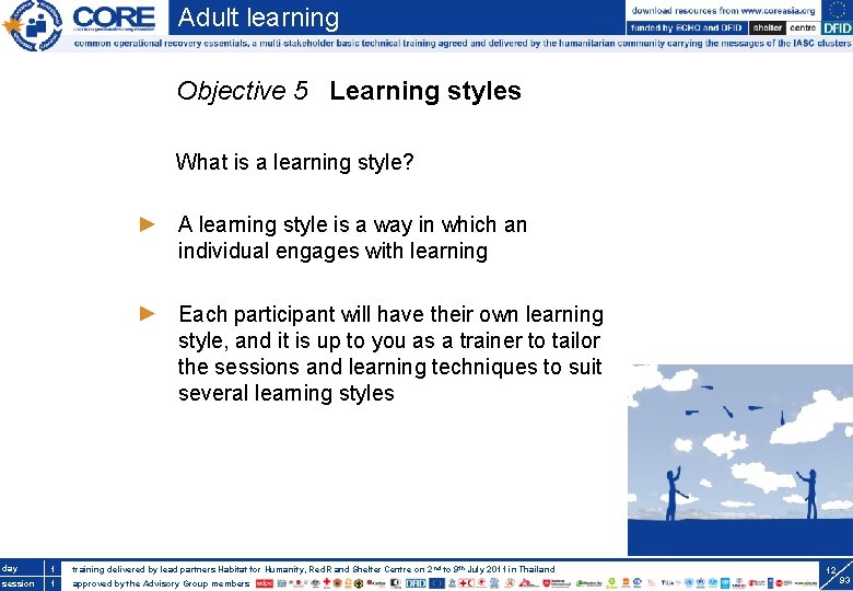 Adult learning Objective 5 Learning styles What is a learning style? A learning style