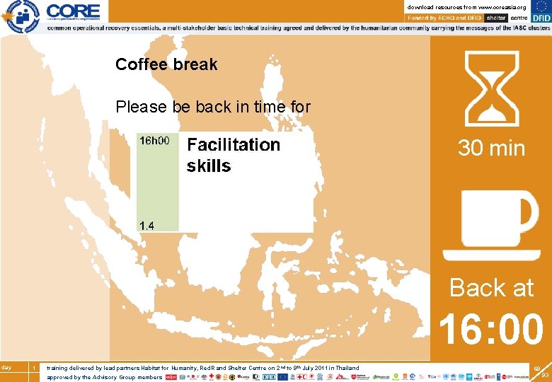 Training of trainers break download resources from www. coreasia. org Coffee break Please be
