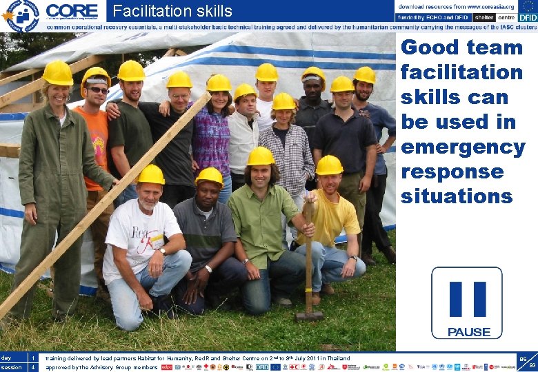 Facilitation skills Good team facilitation skills can be used in emergency response situations day.