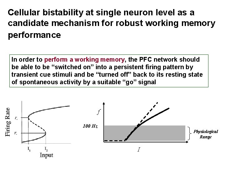 Cellular bistability at single neuron level as a candidate mechanism for robust working memory