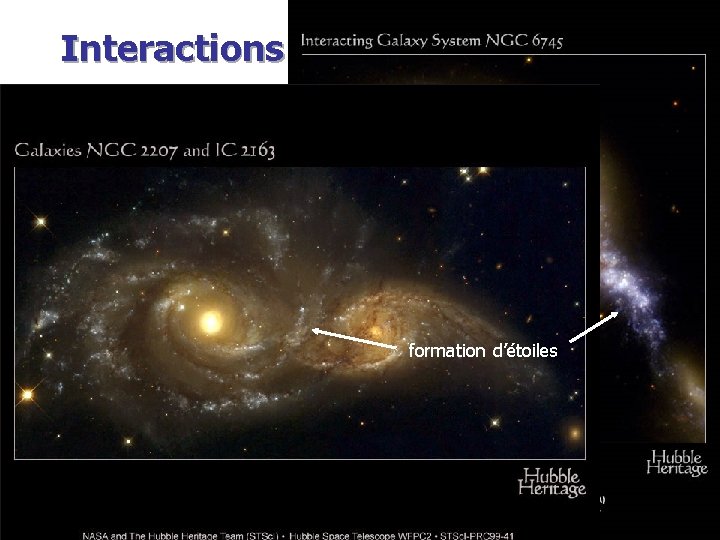 Interactions HST formation d’étoiles 