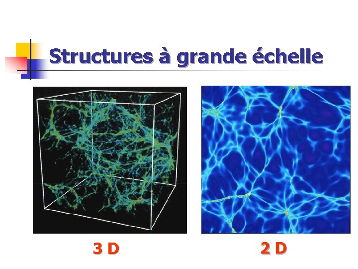 Structures à grande échelle 3 D 2 D 