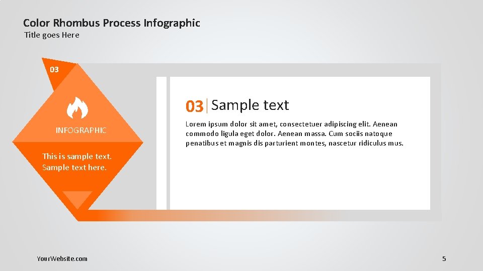Color Rhombus Process Infographic Title goes Here 03 03 Sample text INFOGRAPHIC Lorem ipsum