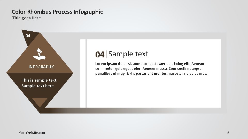 Color Rhombus Process Infographic Title goes Here 04 04 Sample text INFOGRAPHIC Lorem ipsum