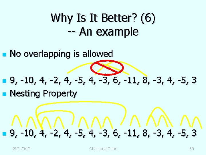 Why Is It Better? (6) -- An example n No overlapping is allowed n