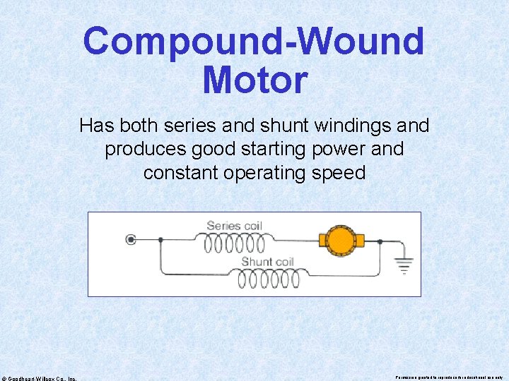 Compound-Wound Motor Has both series and shunt windings and produces good starting power and