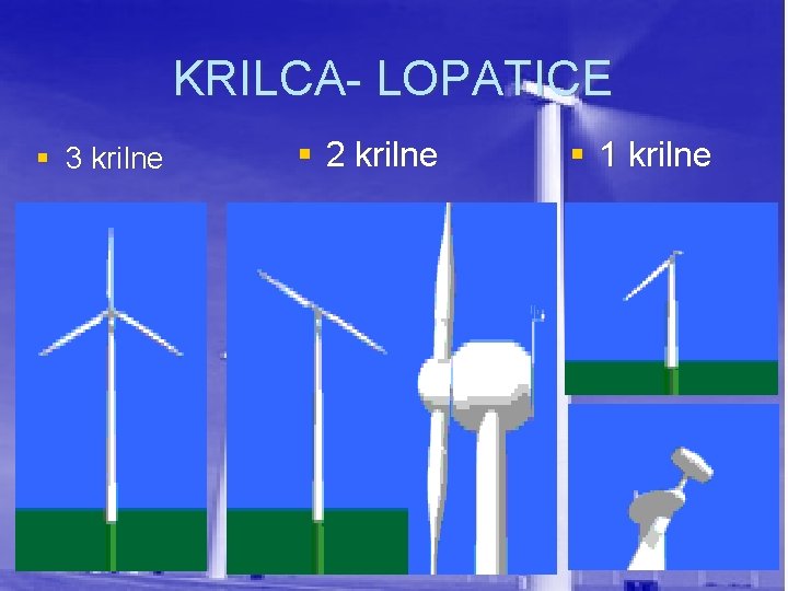 KRILCA- LOPATICE § 3 krilne § 2 krilne § 1 krilne 