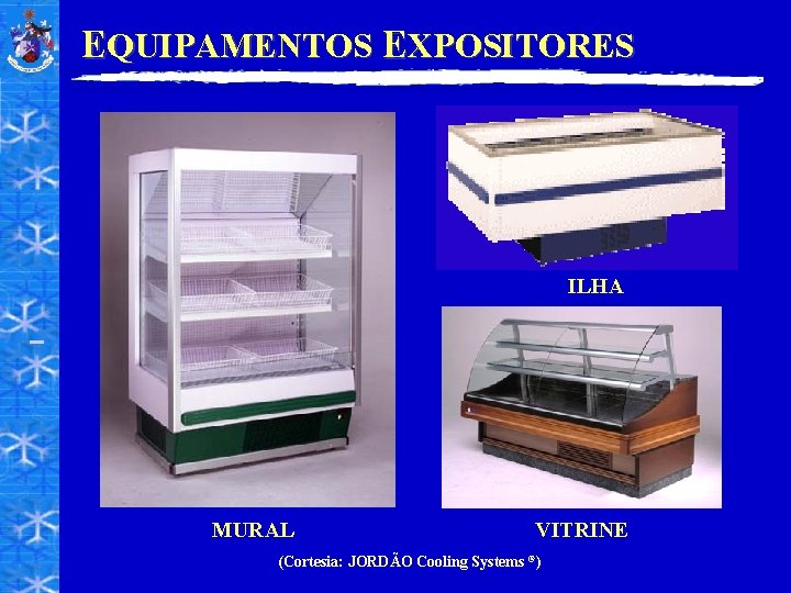 EQUIPAMENTOS EXPOSITORES ILHA MURAL VITRINE (Cortesia: JORDÃO Cooling Systems ®) 