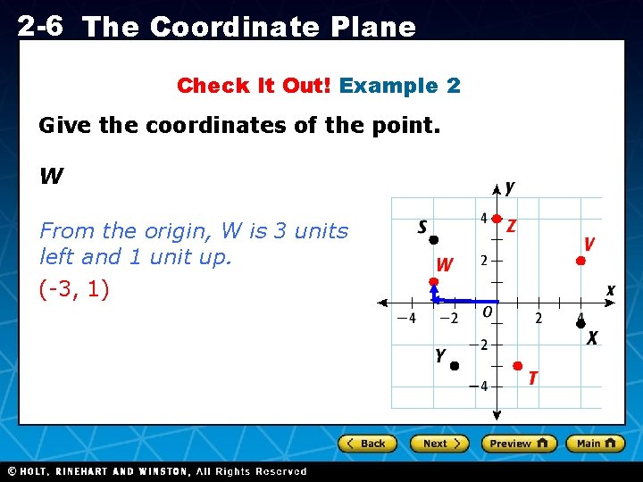 2 -6 The Coordinate Plane Check It Out! Example 2 Give the coordinates of