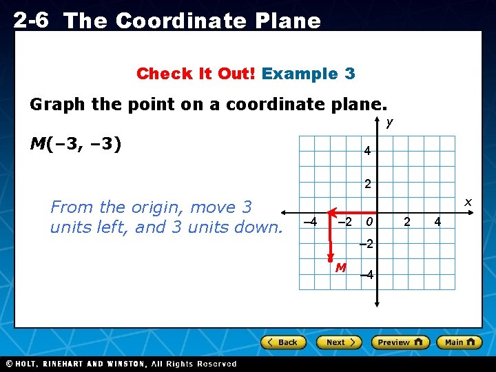2 -6 The Coordinate Plane Check It Out! Example 3 Graph the point on