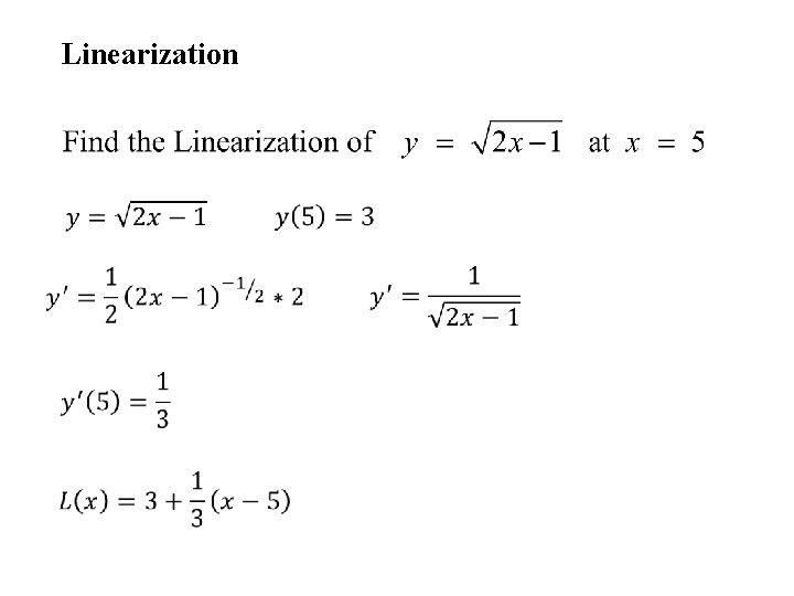 Linearization 