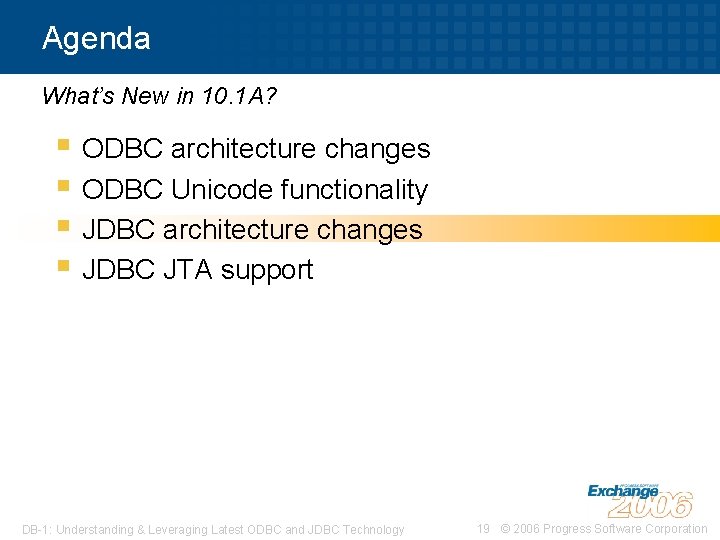 Agenda What’s New in 10. 1 A? § ODBC architecture changes § ODBC Unicode