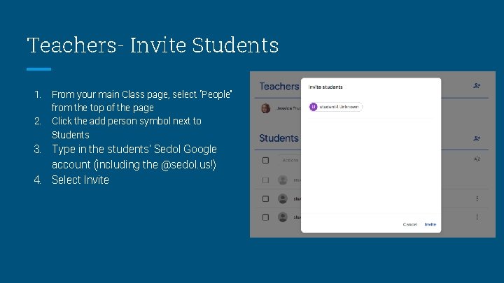 Teachers- Invite Students 1. 2. From your main Class page, select “People” from the