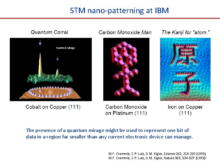 STM nano-patterning at IBM The presence of a quantum mirage might be used to