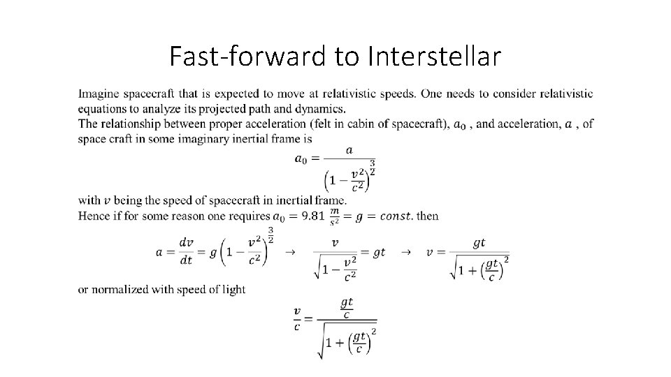Fast-forward to Interstellar 