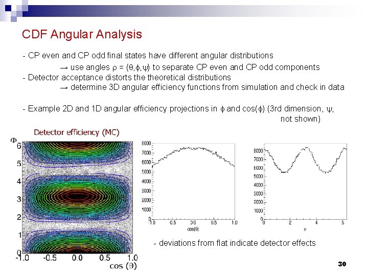 CDF Angular Analysis - CP even and CP odd final states have different angular