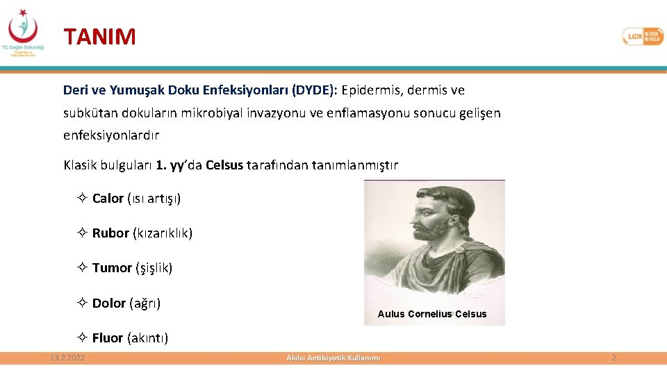 TANIM Deri ve Yumuşak Doku Enfeksiyonları (DYDE): Epidermis, dermis ve subkütan dokuların mikrobiyal invazyonu