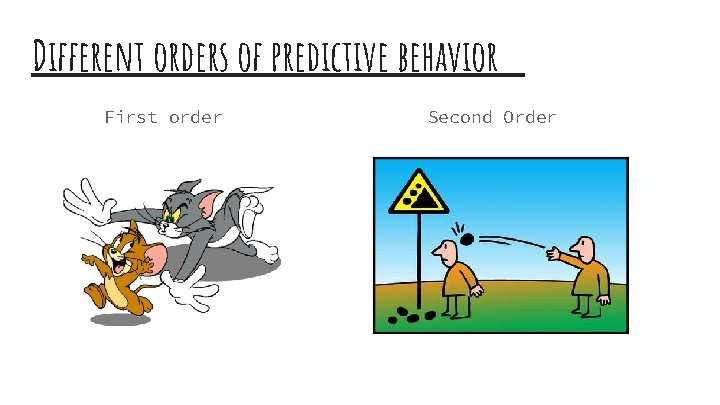Different orders of predictive behavior First order Second Order 